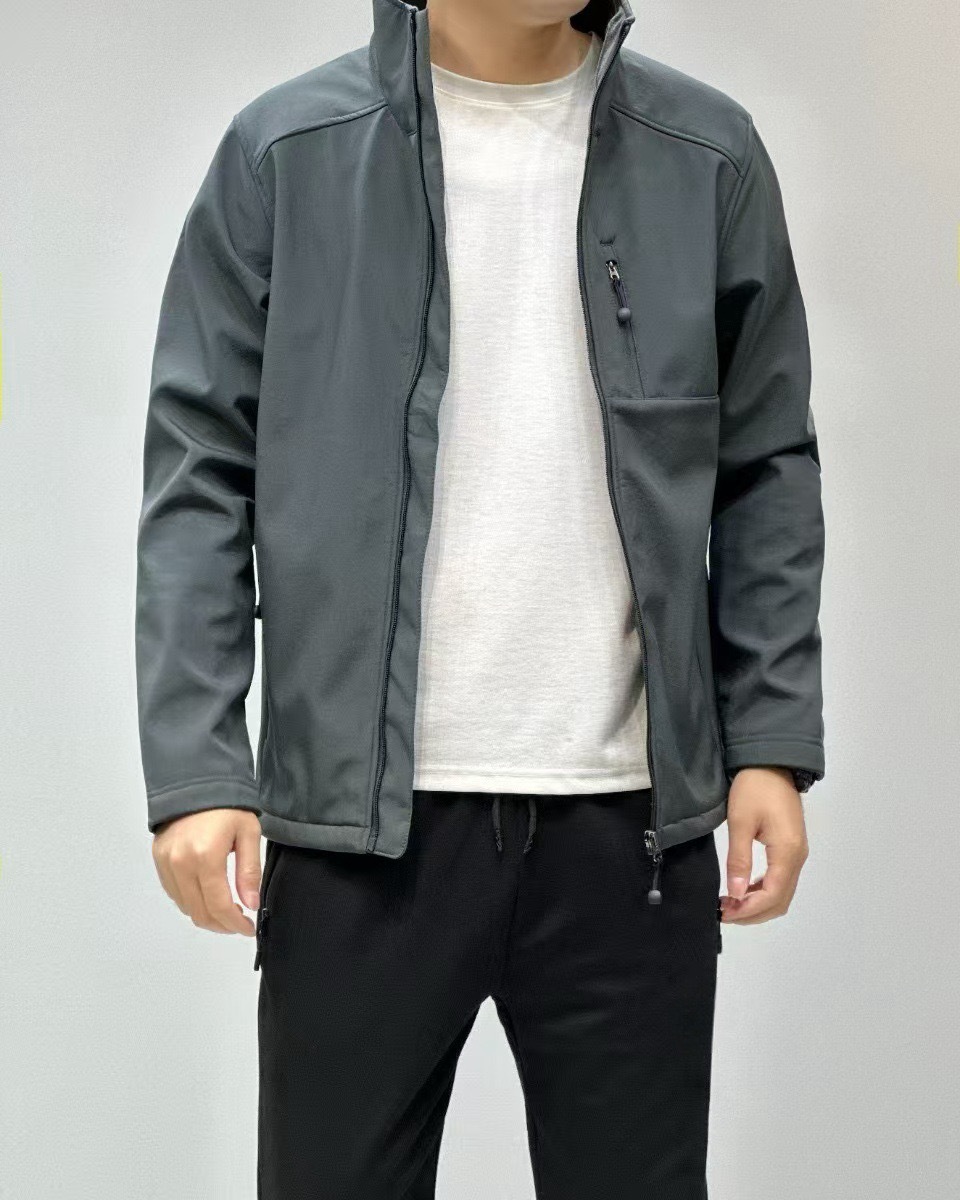 Charcoal custom softshell work jacket