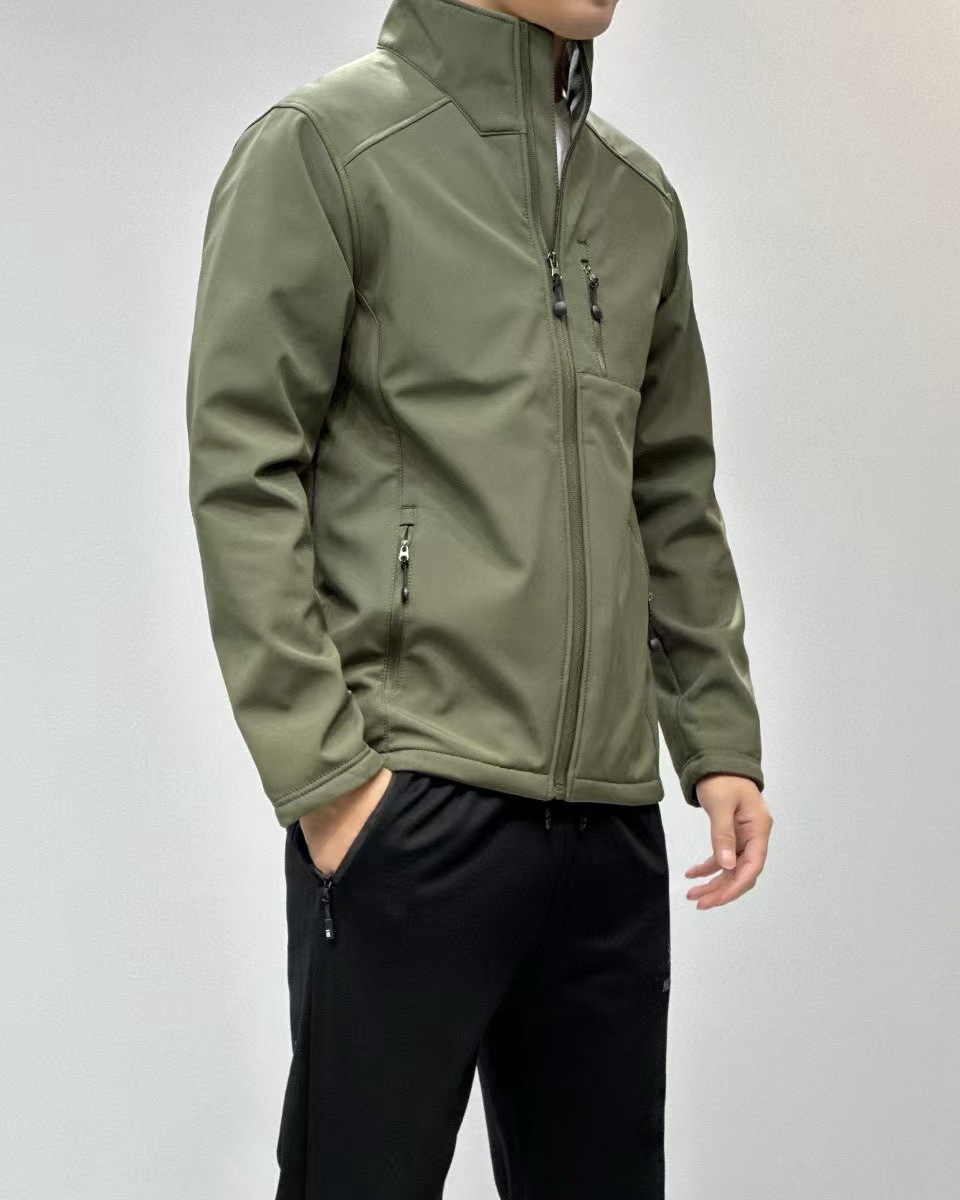 Olive custom softshell work jacket